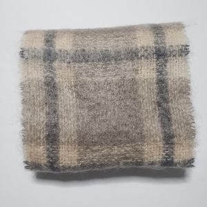 Foxford Tan Plaid Mohair Blend Scarf